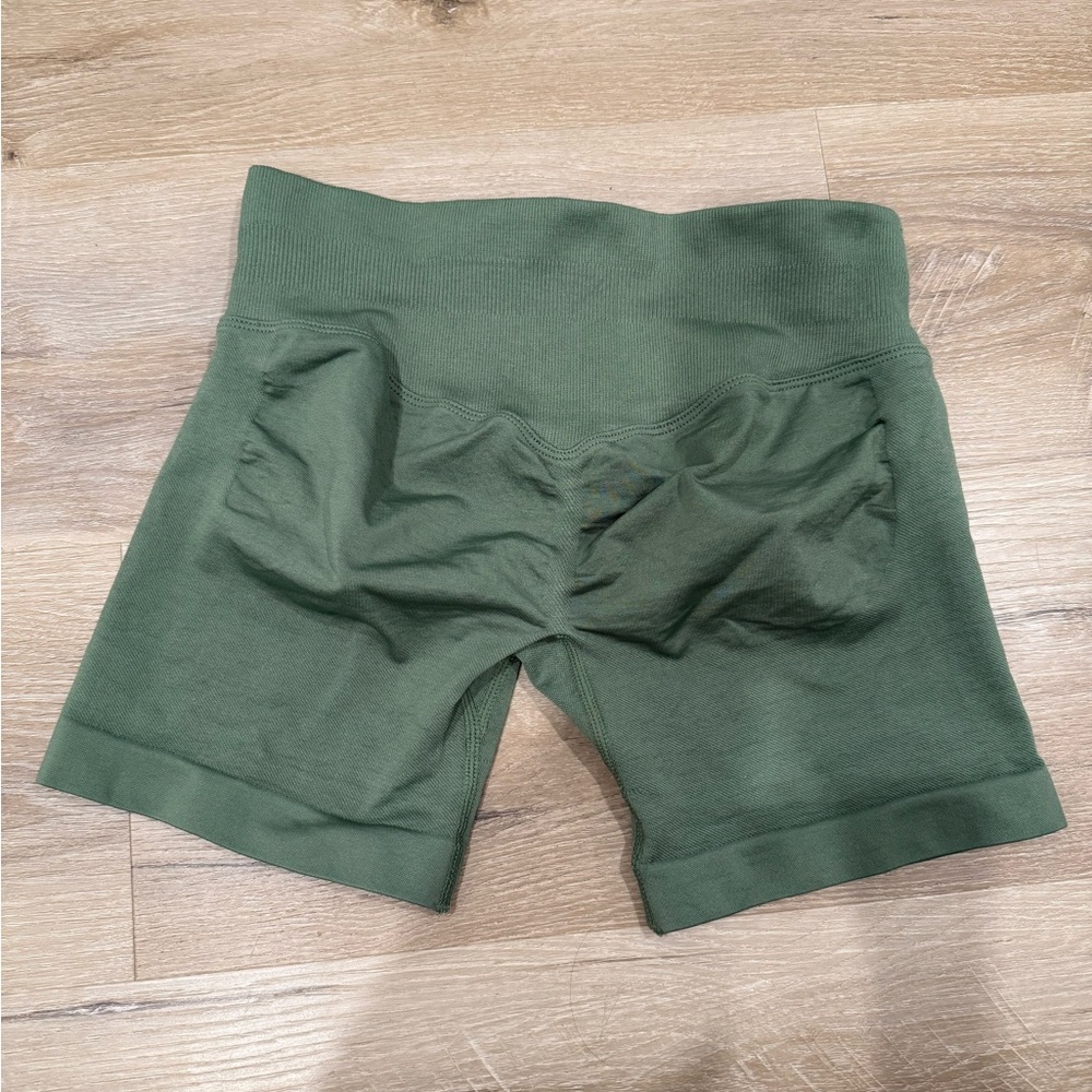 Green scrunch shorts
